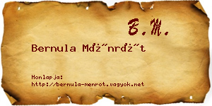 Bernula Ménrót névjegykártya